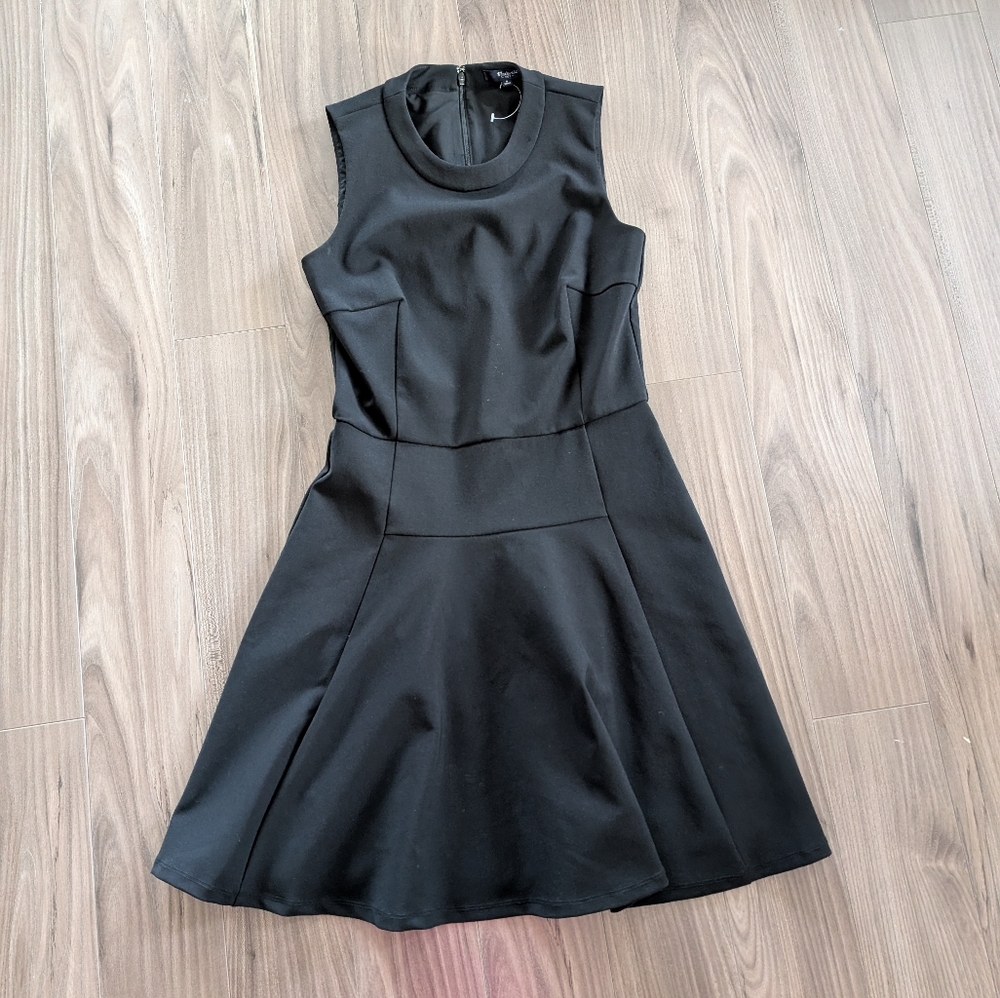 Madewell Anywhere Fit and Flare black Pont Thick Black Dress (Size 0) in EUC